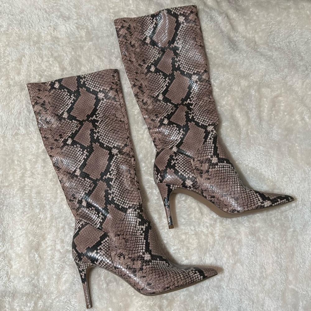 Steve Madden Faux Snake Skin High Heel Boot